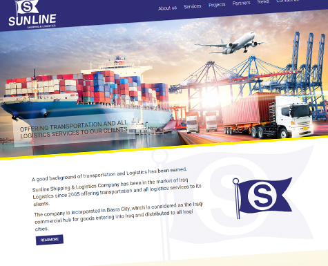 Launching Sunline Shipping & Logistics Company. Website on the Internet